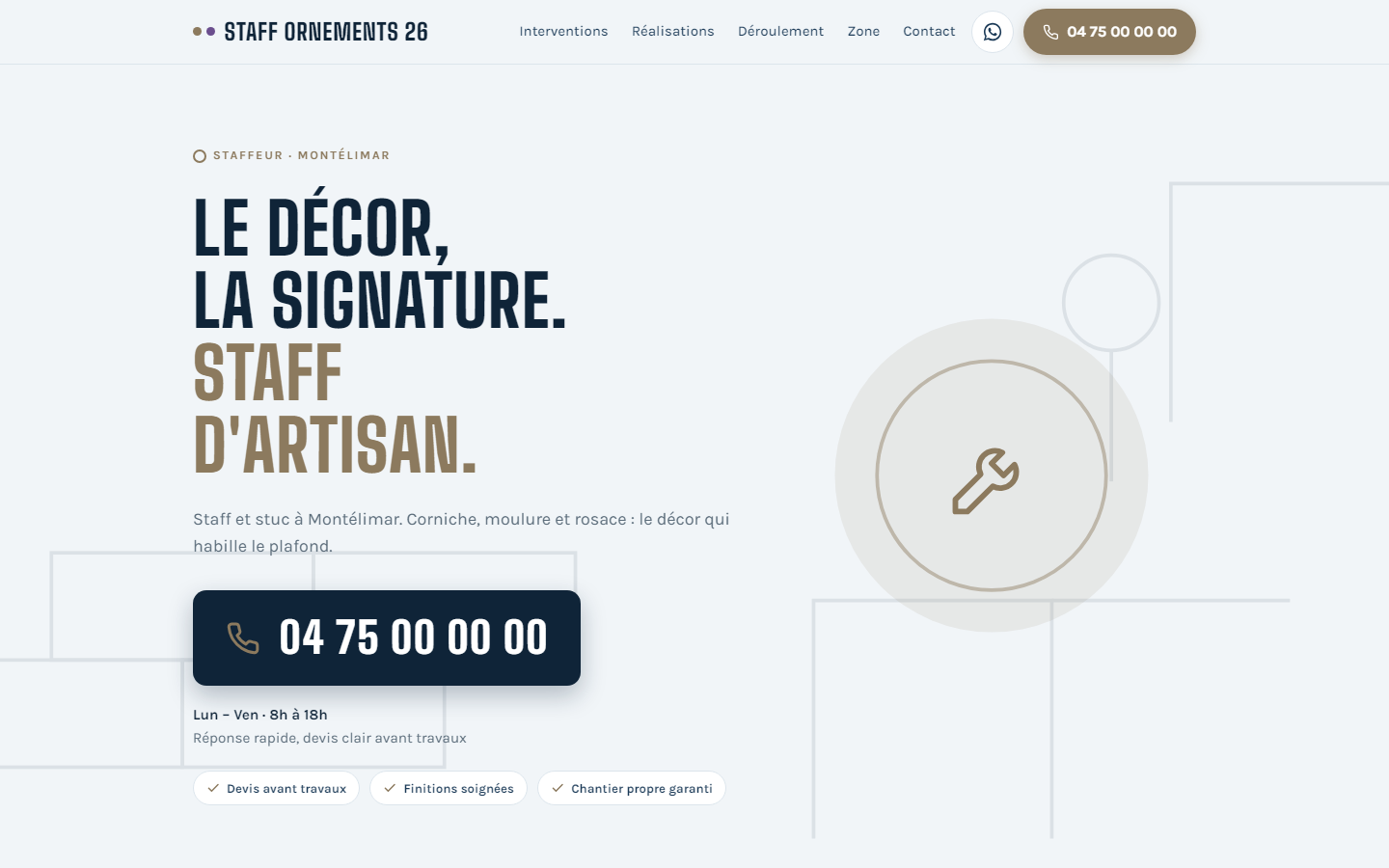 Maquette de site pour un staffeur
